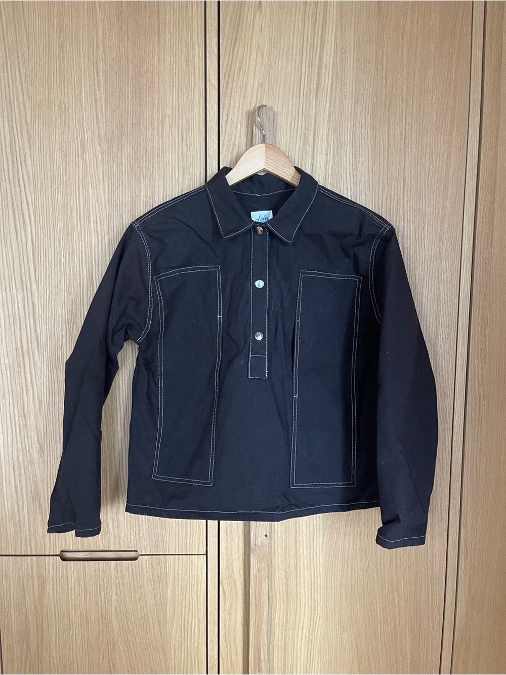 Arlee Stewart Contrast-Stitch Overshirt